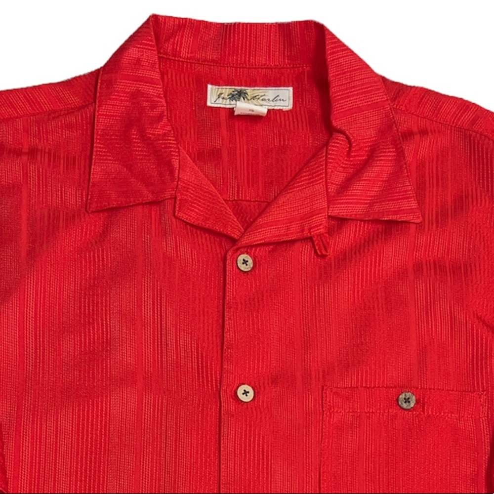 Joe Marlin Mens Short Sleeve Red Button Down Shirt